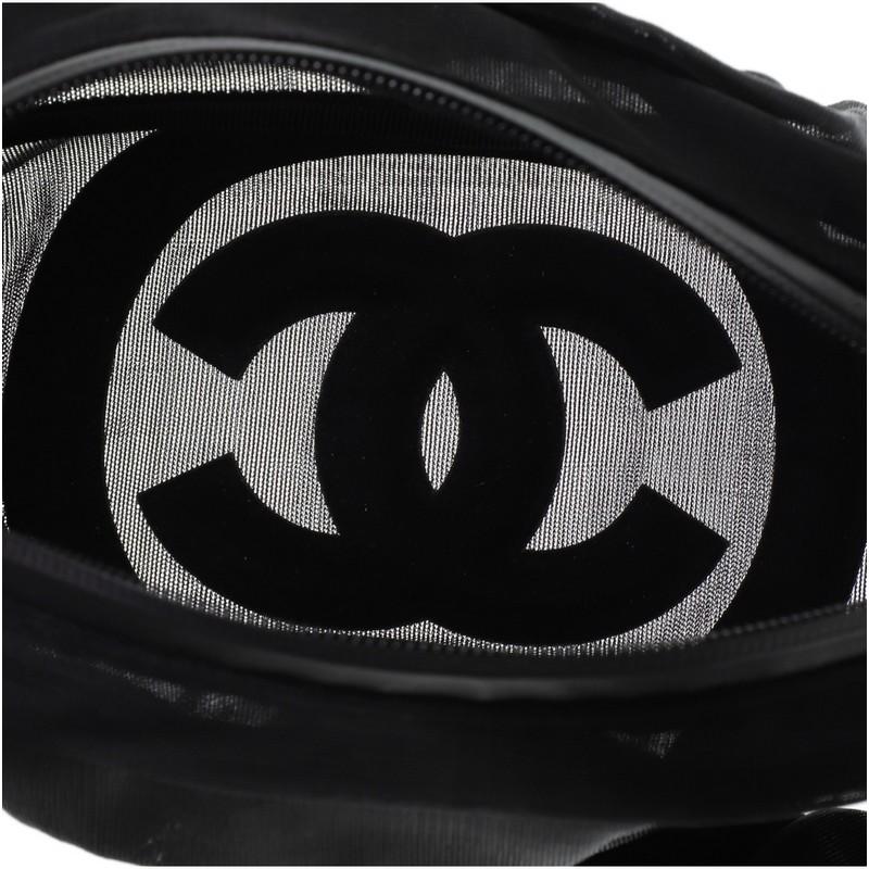 Black Chanel Logo Waist Bag Mesh