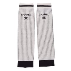 Guêtres en tricot blanc avec logo Chanel