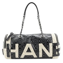 Chanel  Logo Zip Duffle Printed Coated Canvas Large