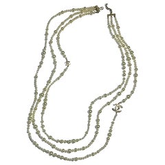 Chanel Long 3 Strand Pearl Necklace, 2018
