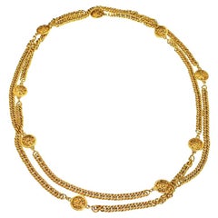 Chanel long 68 Inch Sautoir necklace with Lion motifs