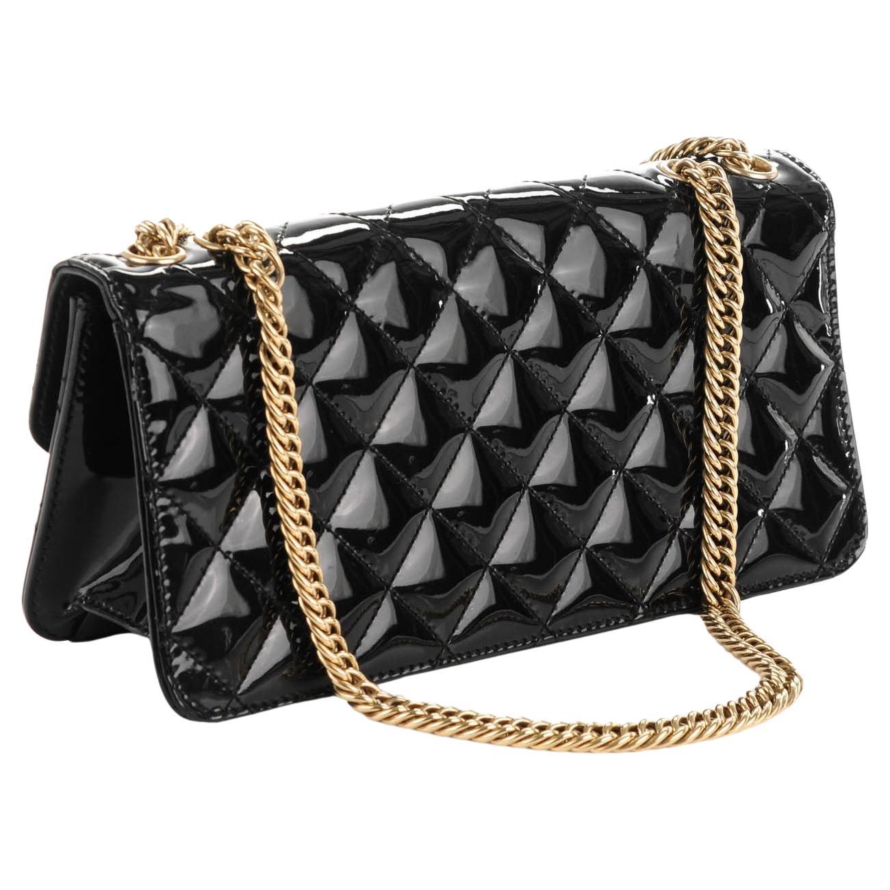 Chanel Long Bijoux Chain Patent Leather Classic Flap Bag In Good Condition In Miami, FL