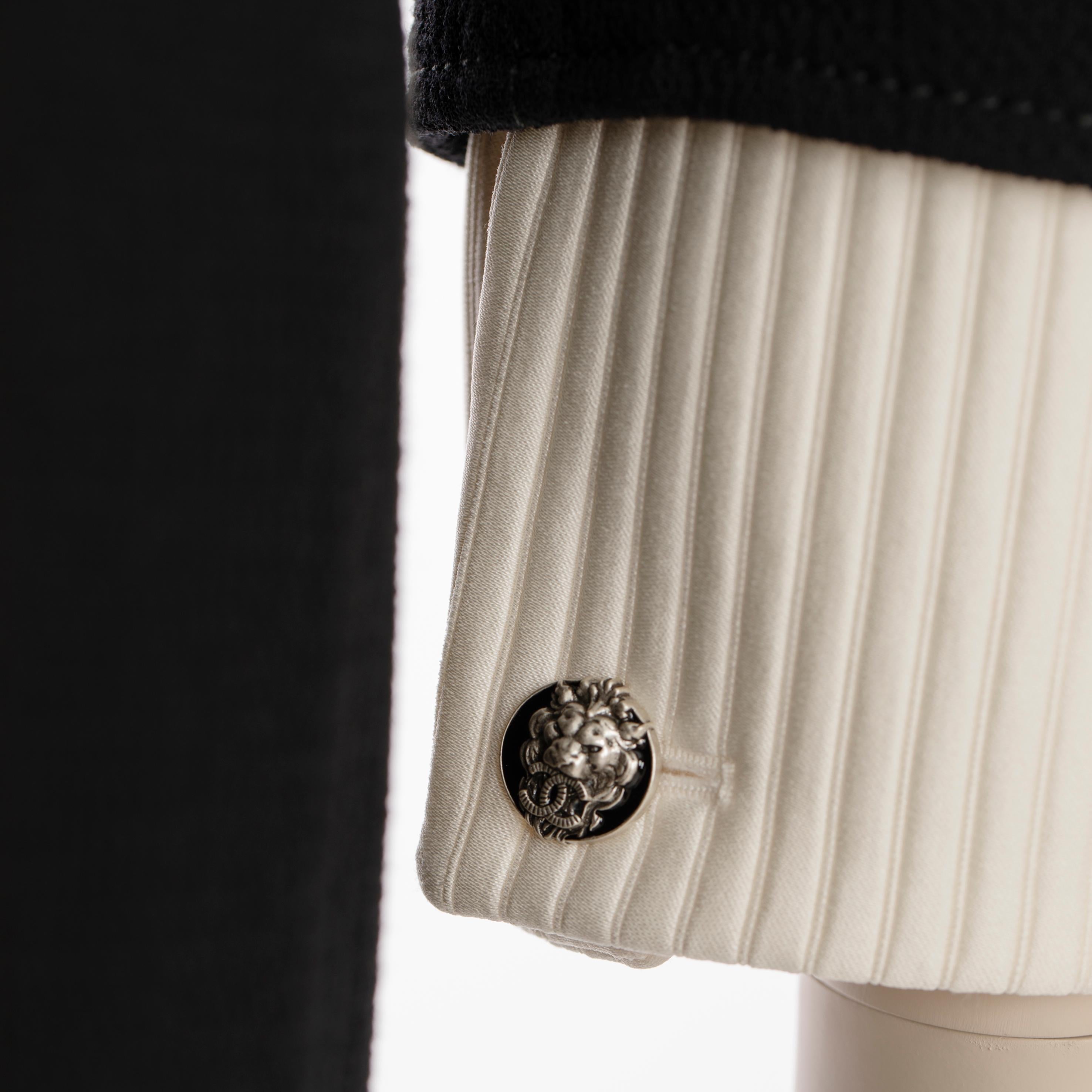 Women's Chanel Long Black Dress With Detachable Collar & Cuff 40 FR