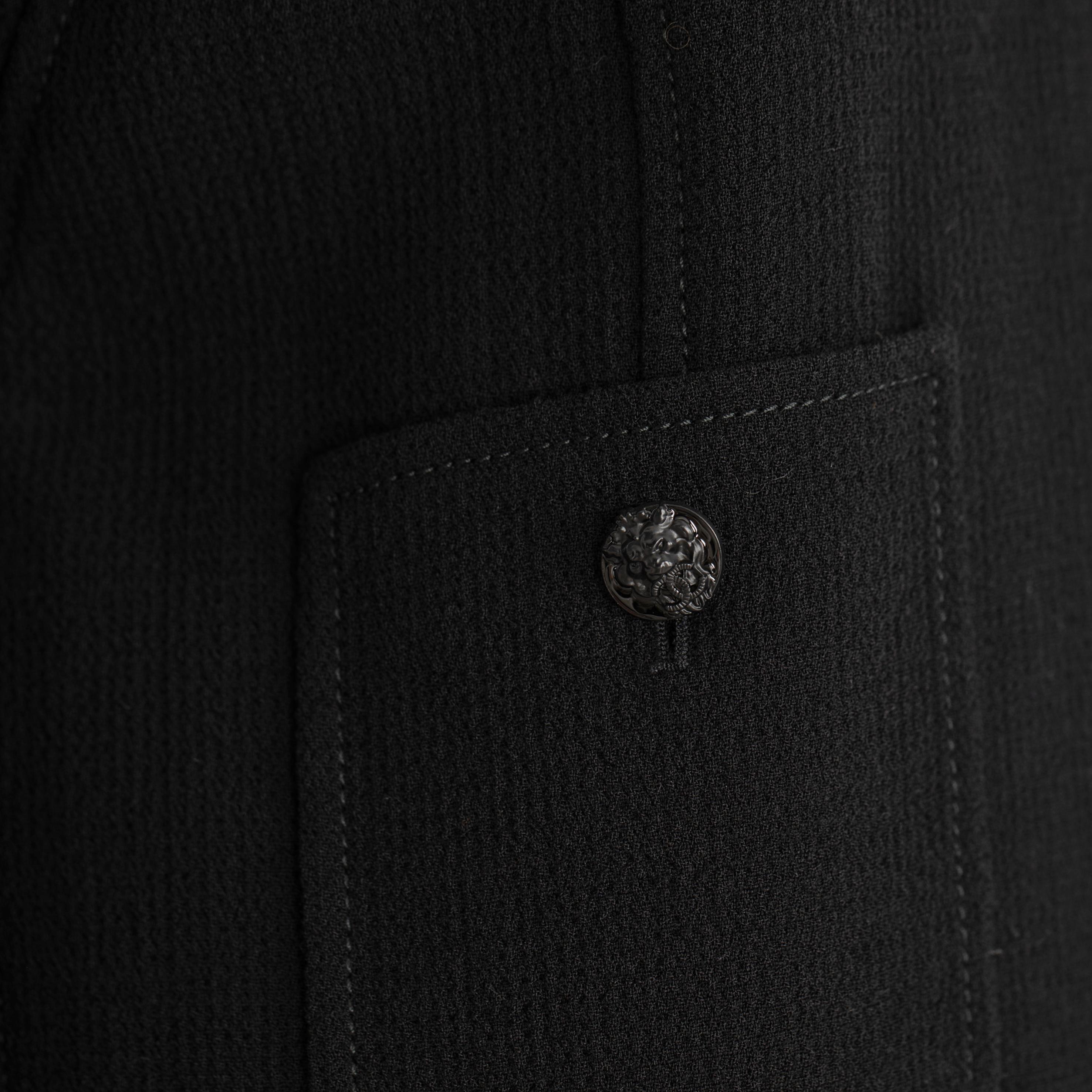 Chanel Long Black Dress With Detachable Collar & Cuff 40 FR 4