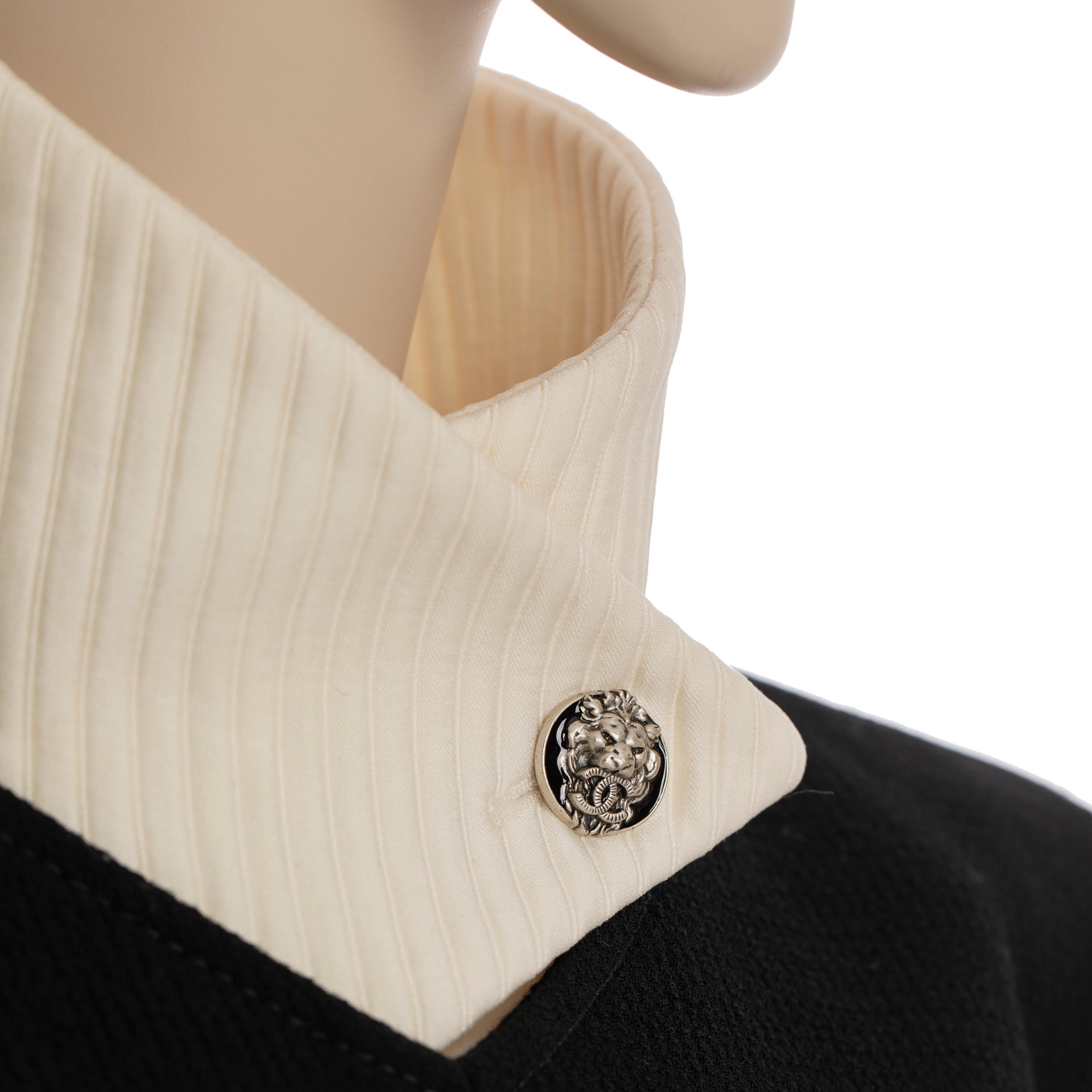 Chanel Long Black Dress With Detachable Collar & Cuff 40 FR 5