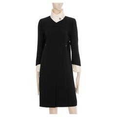 Chanel Long Black Dress With Detachable Collar & Cuff 40 FR