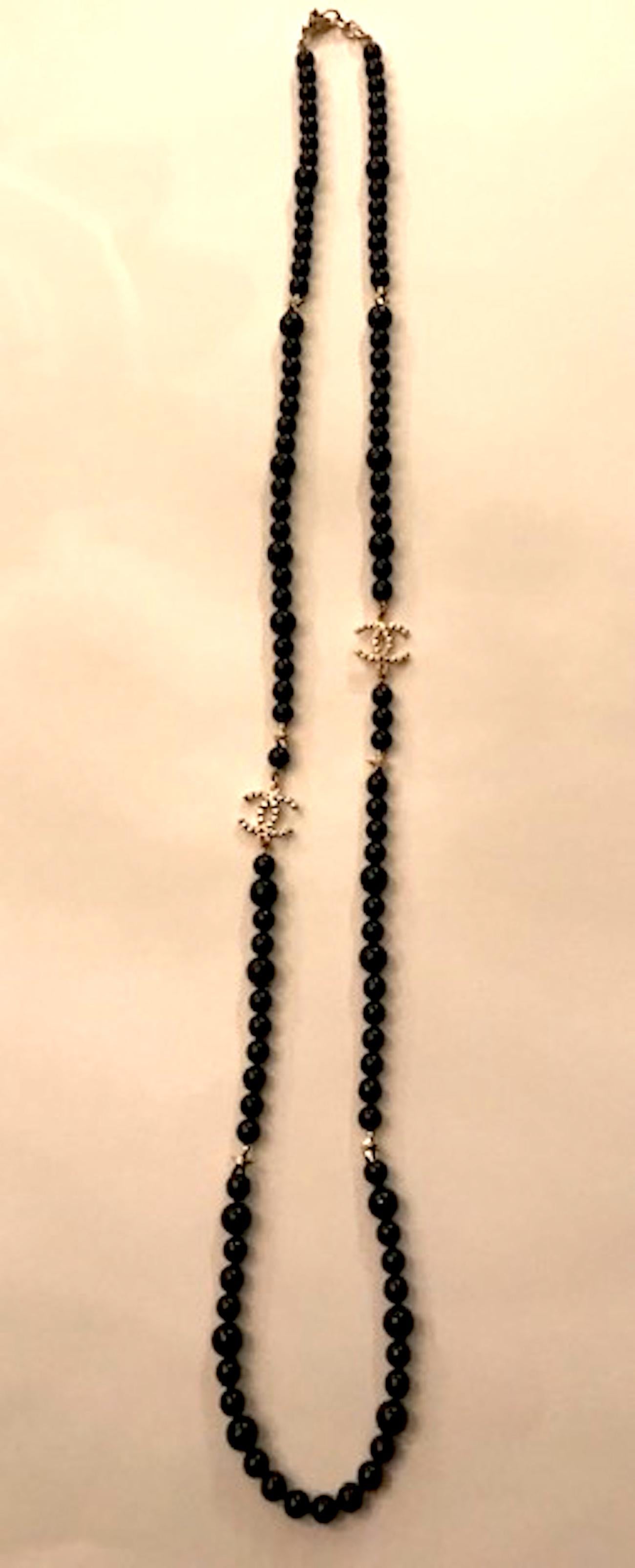 Chanel Long Black Glass Bead & Star Necklace, 2017 Cruise Collection 7