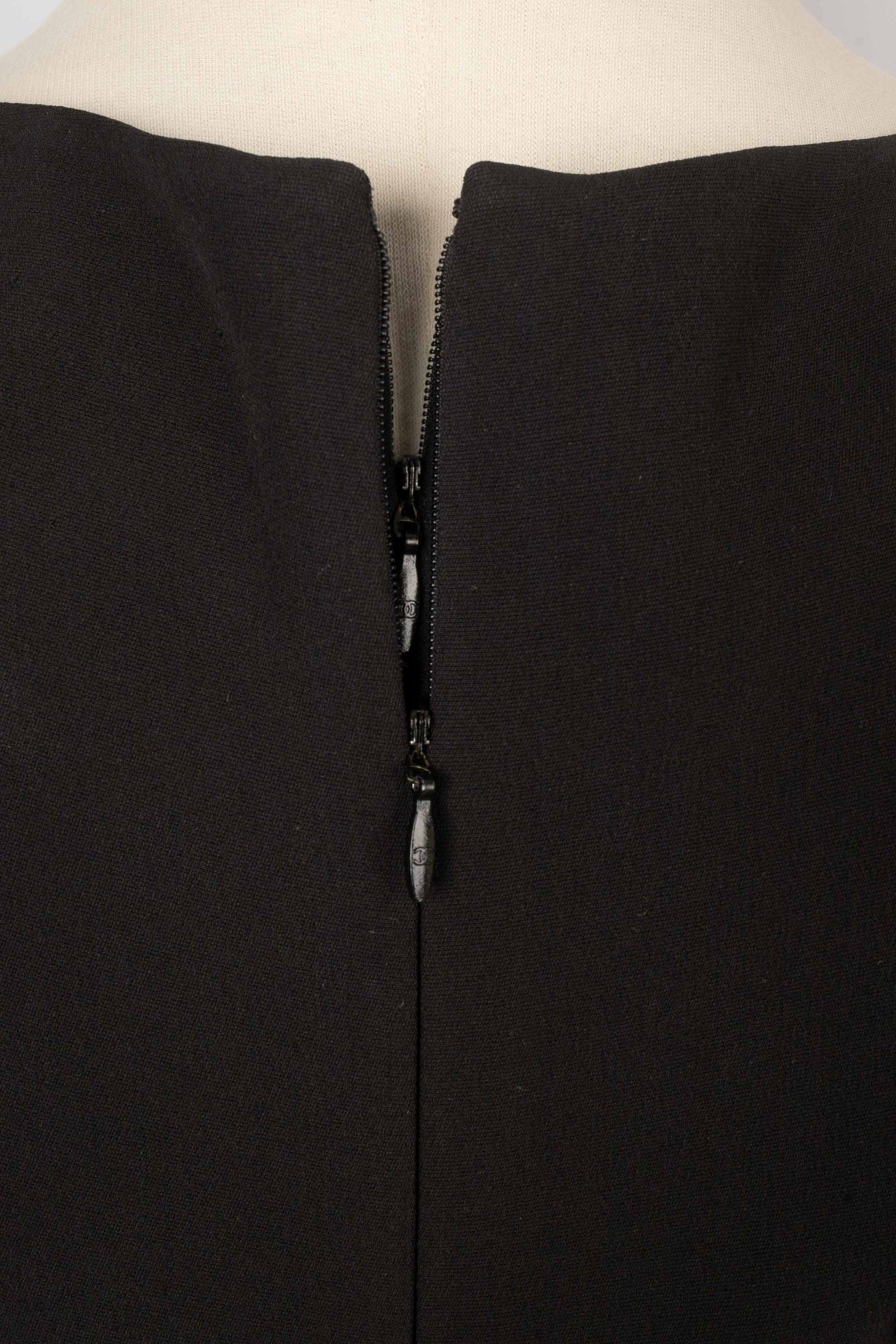 Vestido largo de seda negra de Chanel, 2008 4