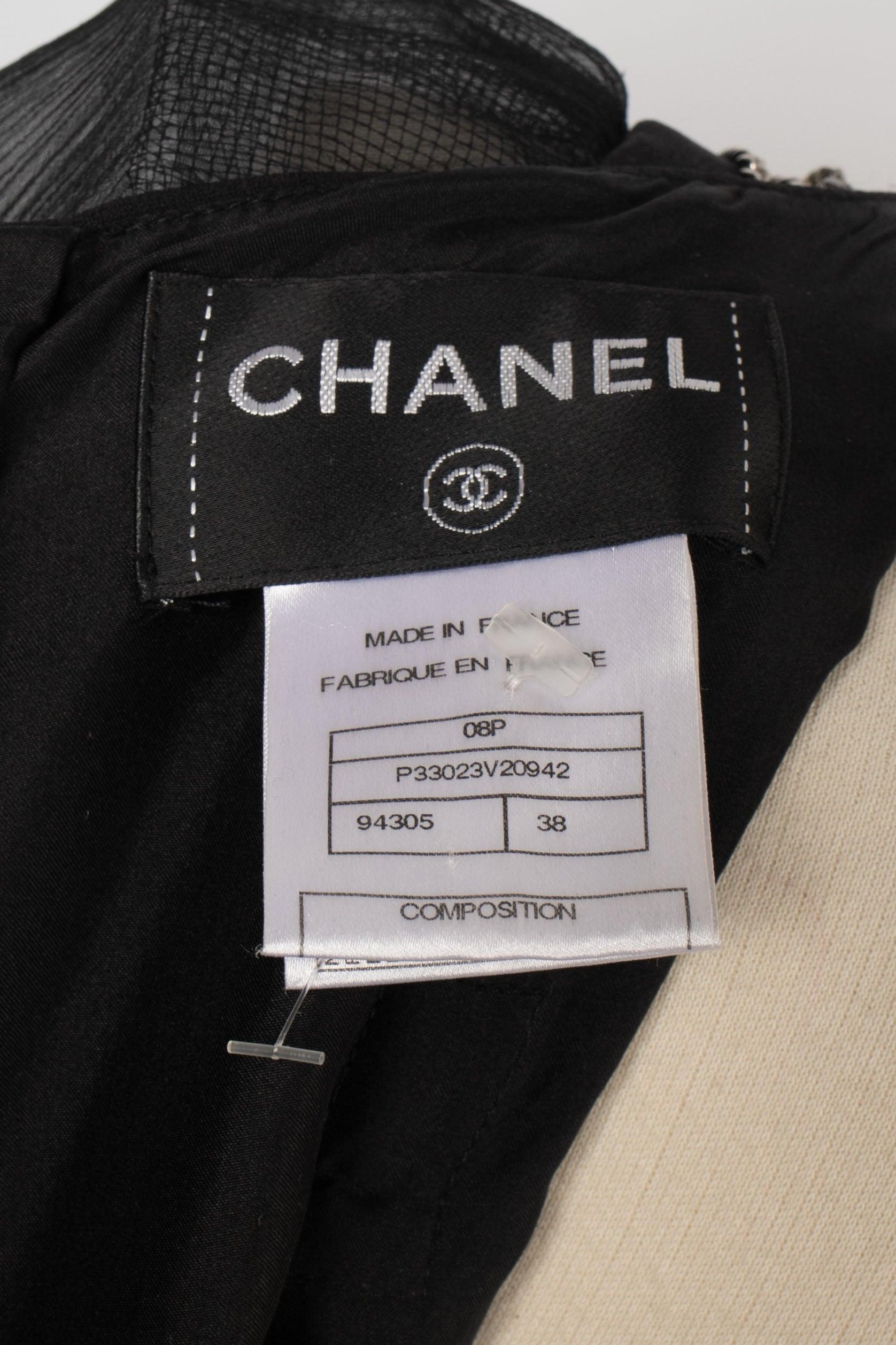 Vestido largo de seda negra de Chanel, 2008 5
