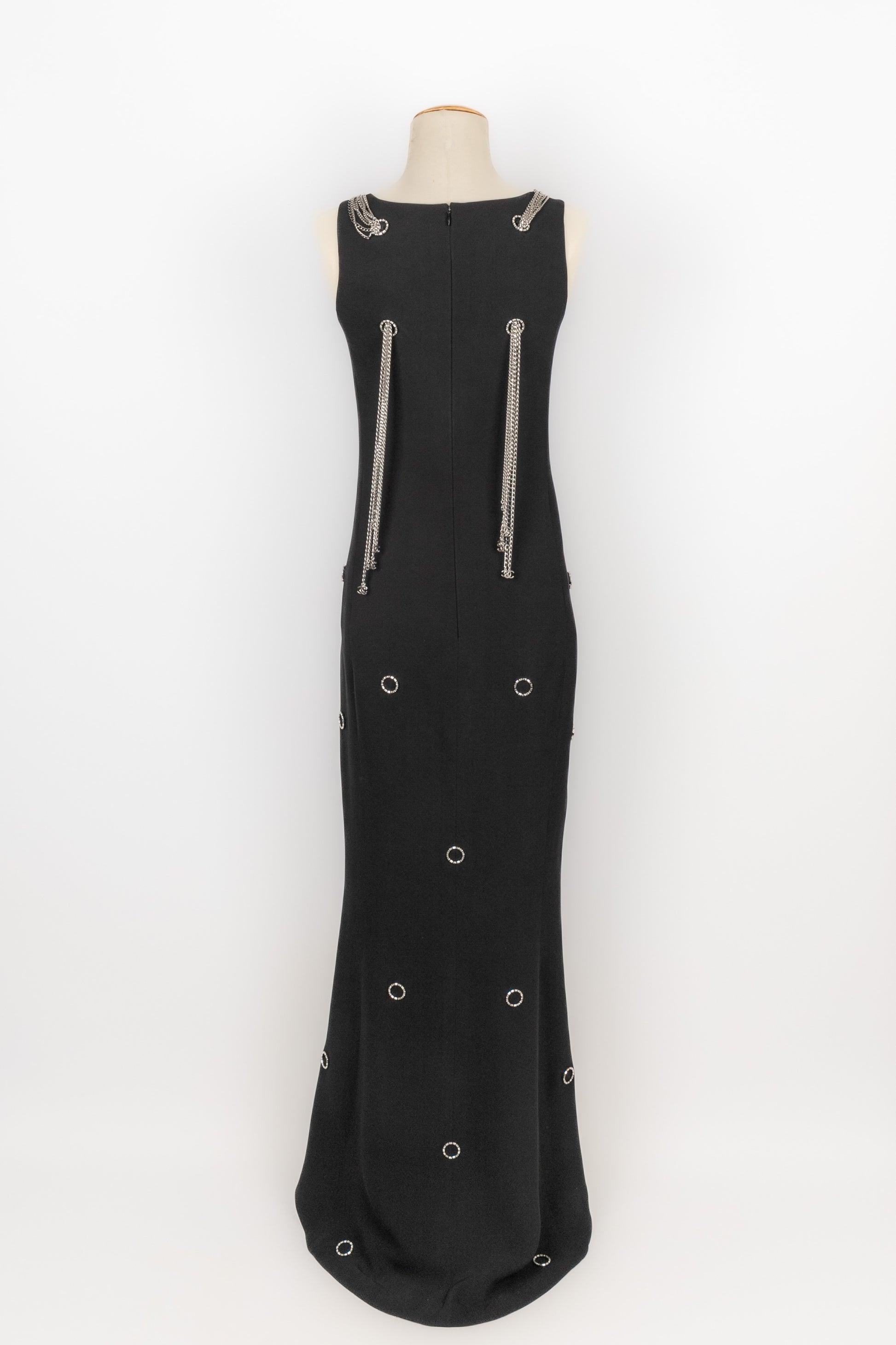 Chanel Long Black Silk Dress, 2008 In Good Condition For Sale In SAINT-OUEN-SUR-SEINE, FR