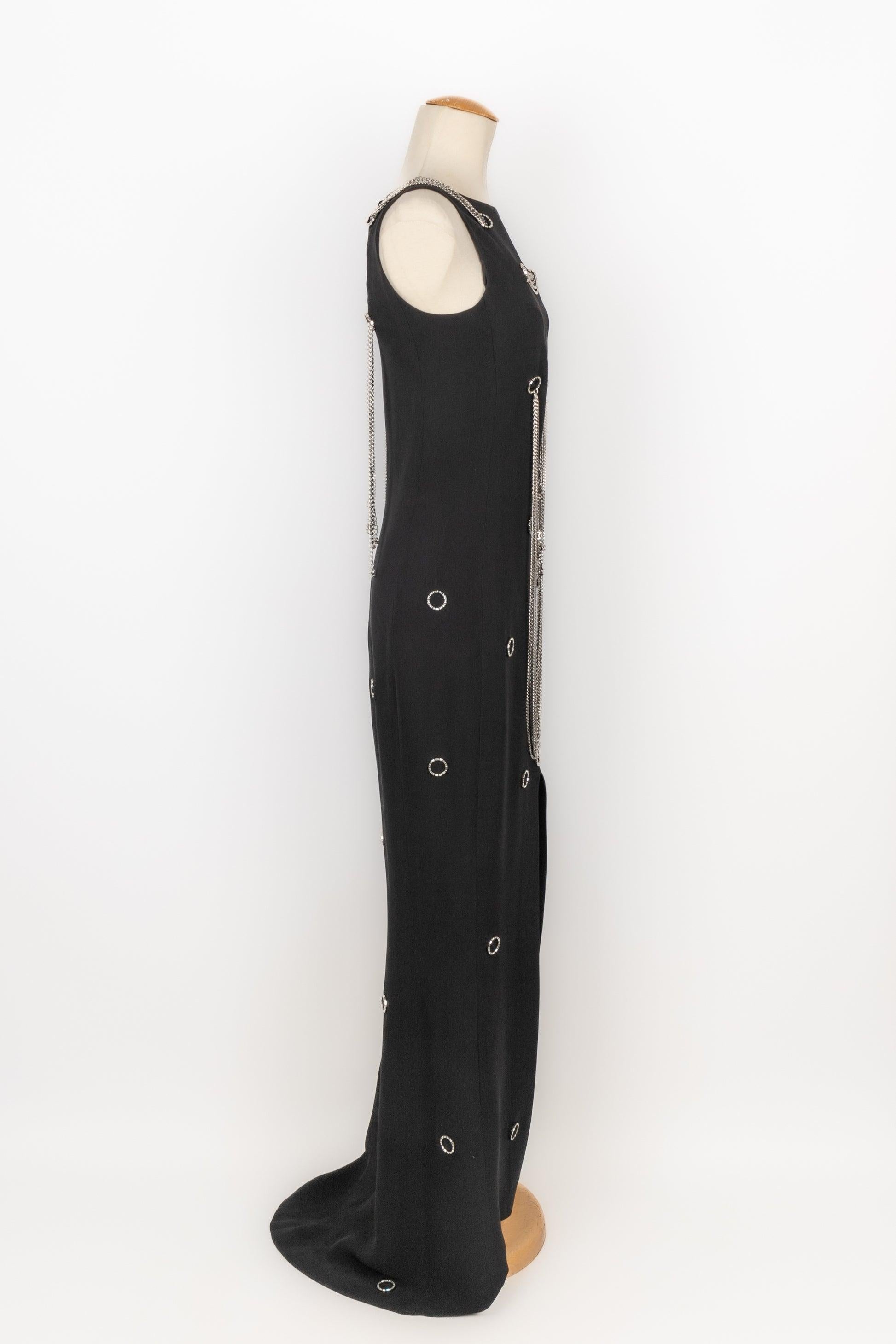 Women's Chanel Long Black Silk Dress, 2008 For Sale