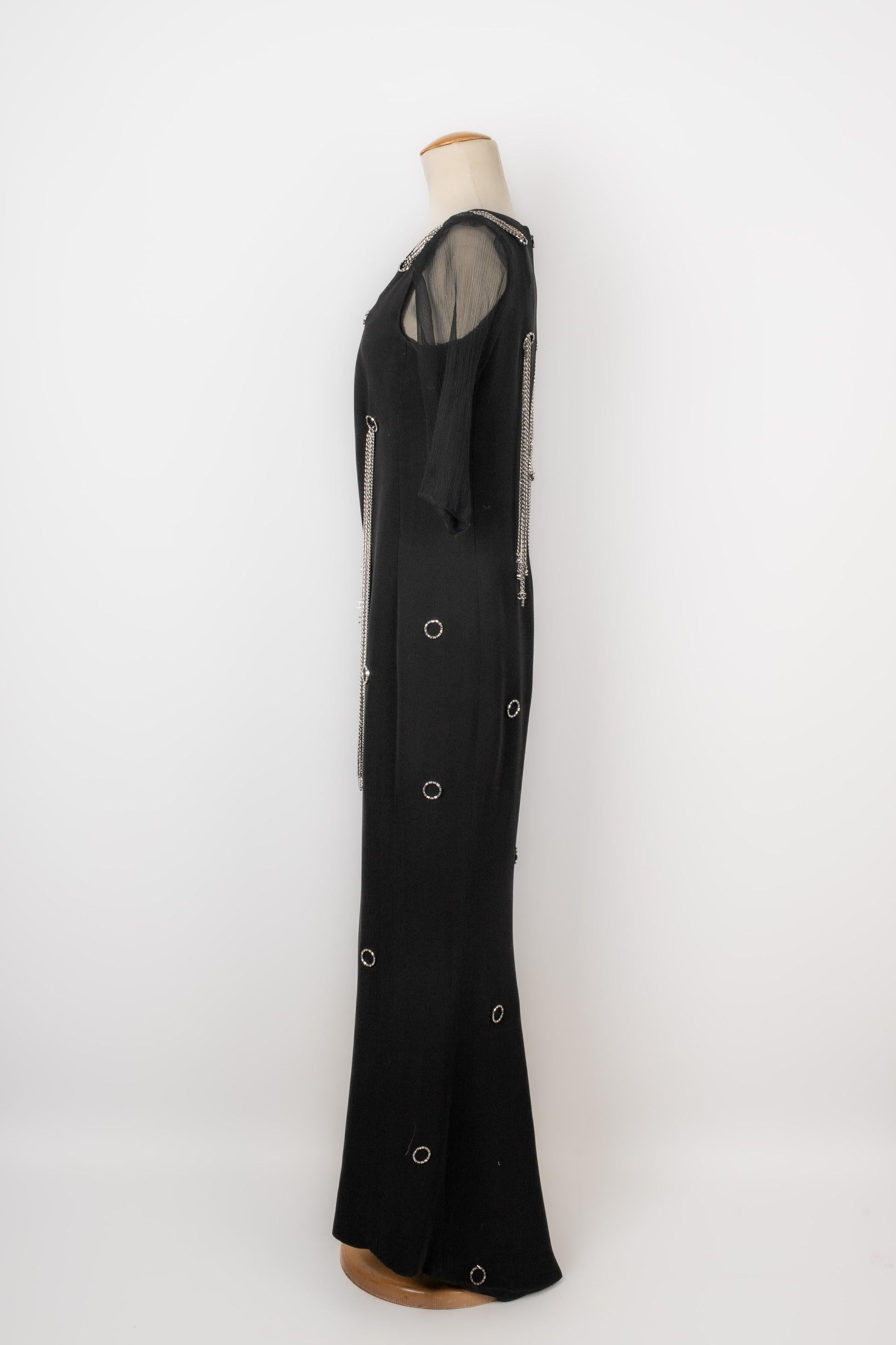 Vestido largo de seda negra de Chanel, 2008 en Excelente Estado en SAINT-OUEN-SUR-SEINE, FR
