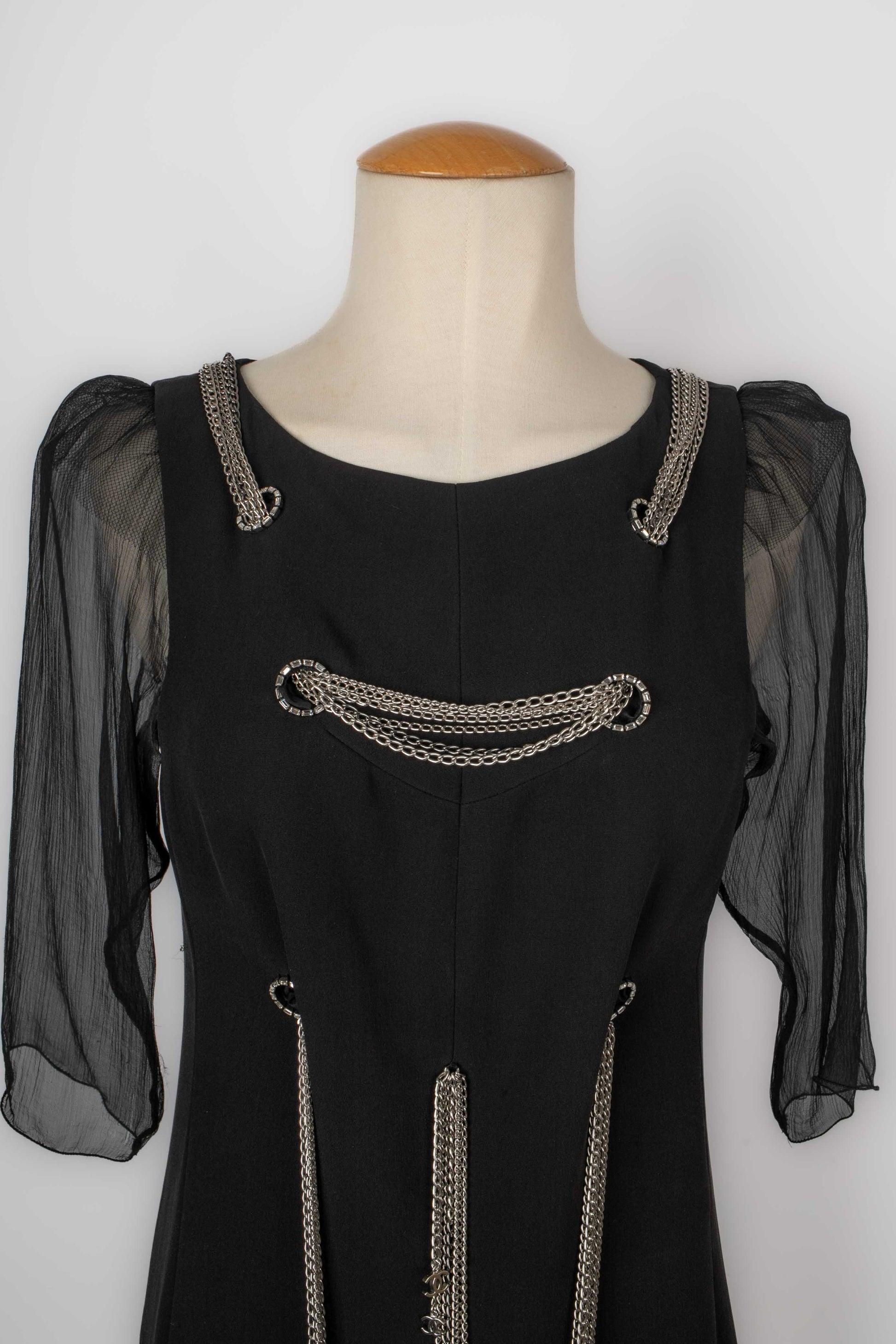 De las mujeres Vestido largo de seda negra de Chanel, 2008