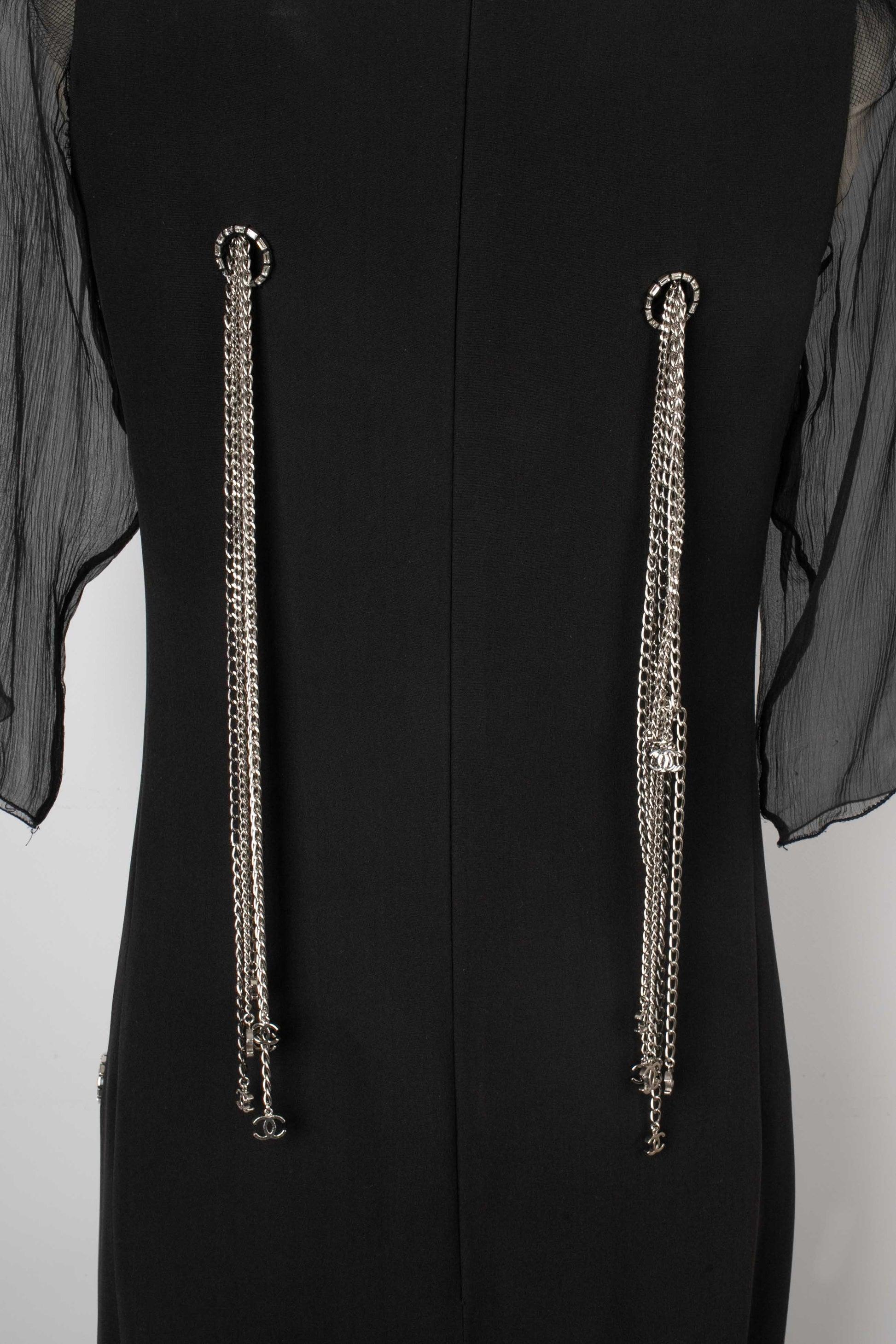 Vestido largo de seda negra de Chanel, 2008 1