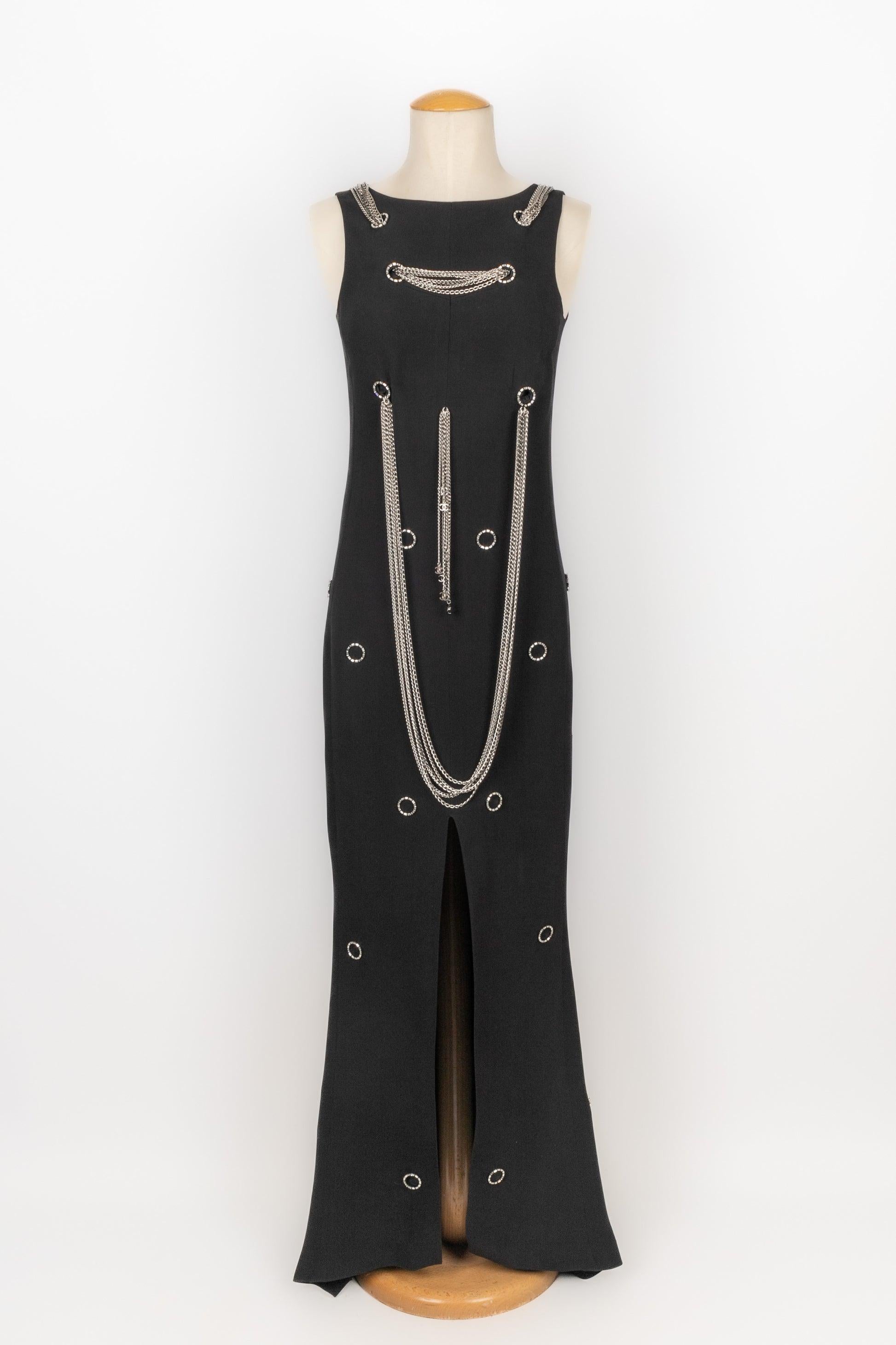 Chanel Long Black Silk Dress, 2008 For Sale