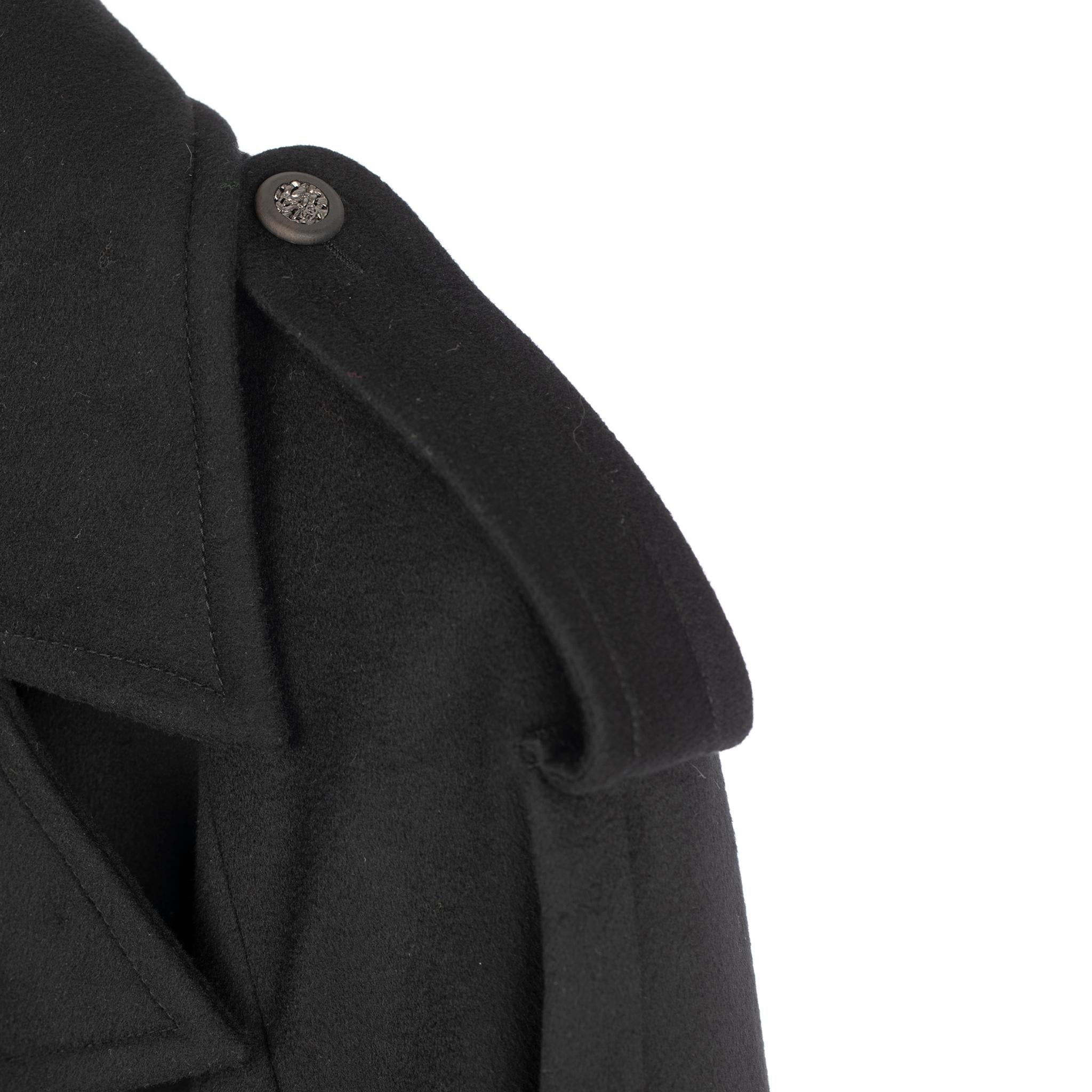 Chanel Long Black Trench Coat 42 FR For Sale 4