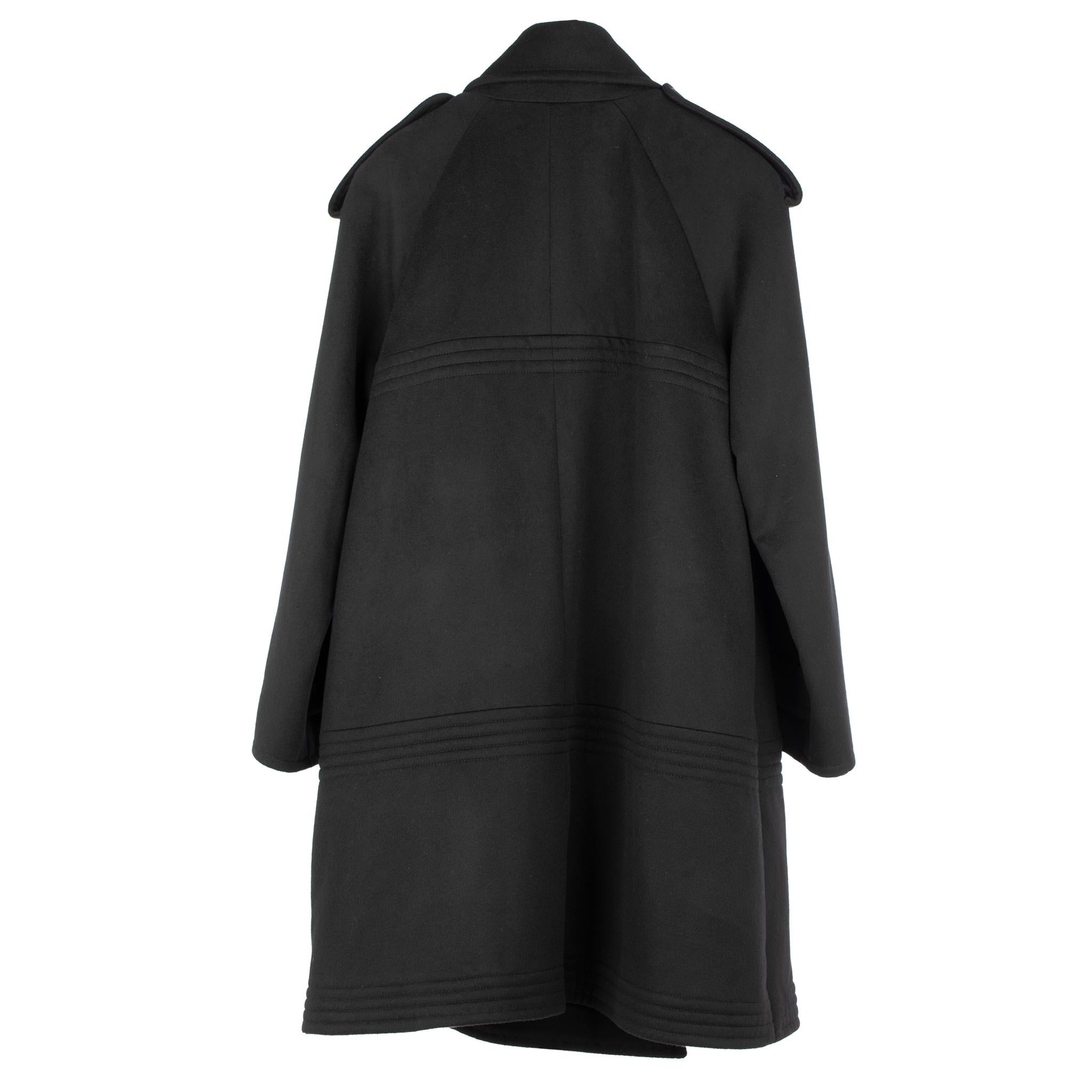 Chanel Long Black Trench Coat 42 FR For Sale 5
