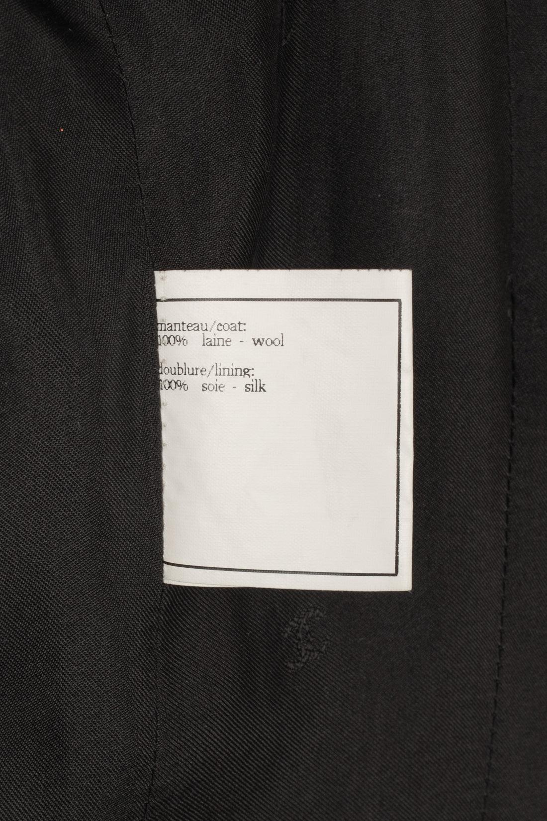 Chanel Long Black Wool Coat, 1990s 7