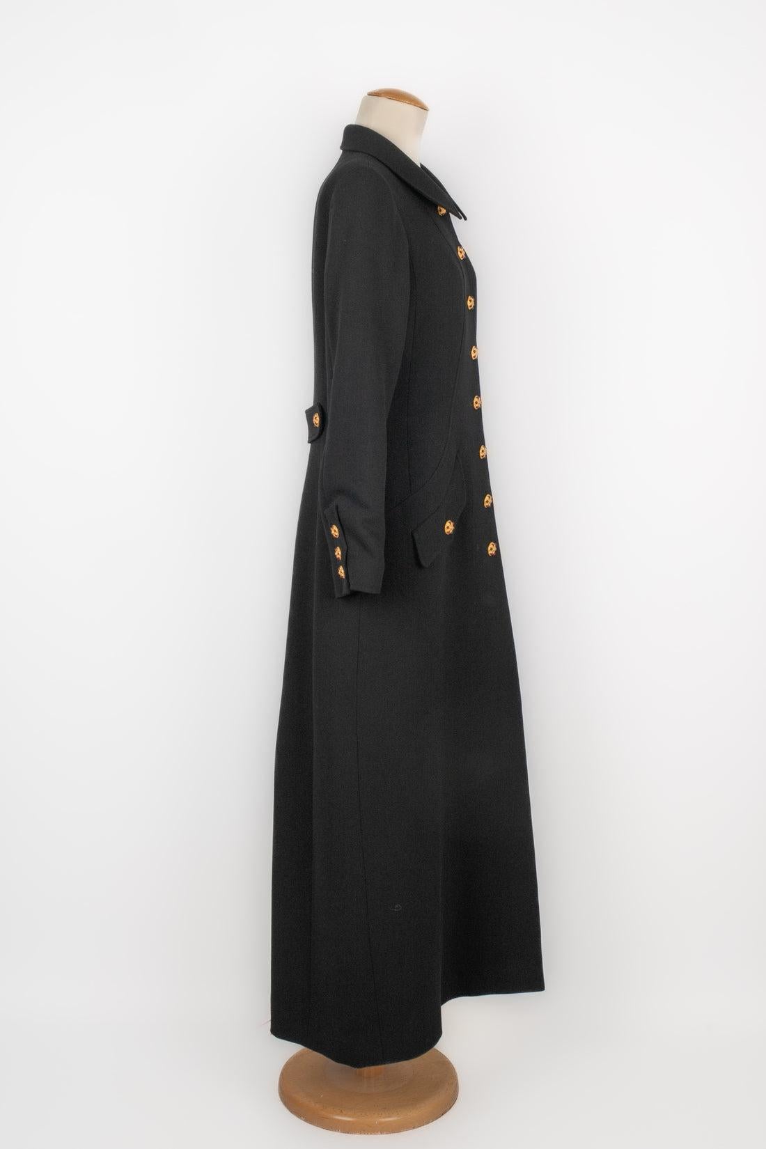 Women's Chanel Long Black Wool Coat, 1990s
