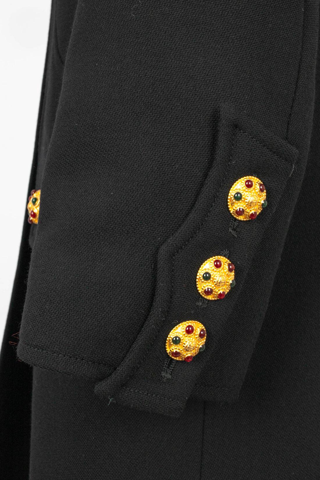 Chanel Long Black Wool Coat, 1990s 1