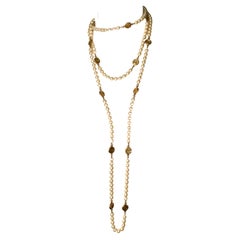Chanel Long Coco Mark Coin Costume Pearl Strand Vintage Necklace