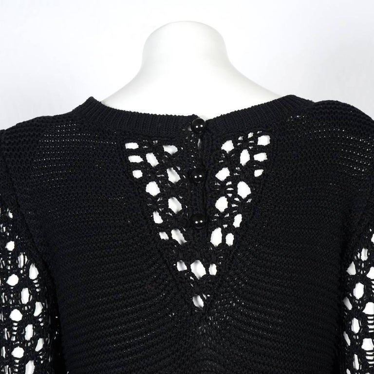 CHANEL Long Dress in Black Mesh Crochet Size 40FR at 1stDibs