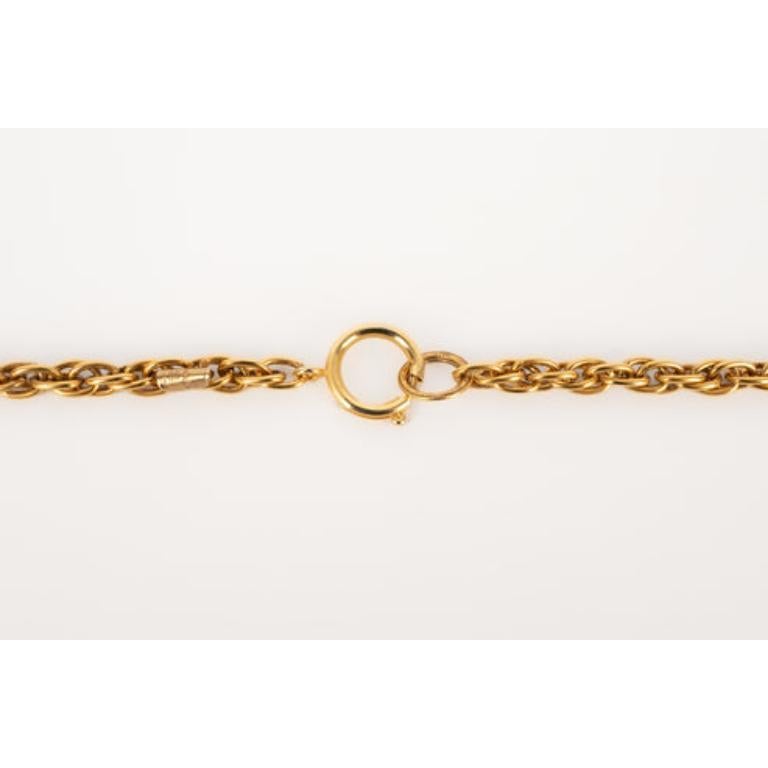 Chanel Long Golden Metal Necklace with Medallions 4