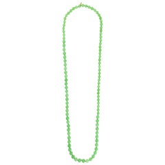 Chanel Long Green Beaded Necklace
