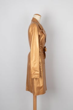 Chanel Long Jacket in Gold Leather and Silk Lining, 2006