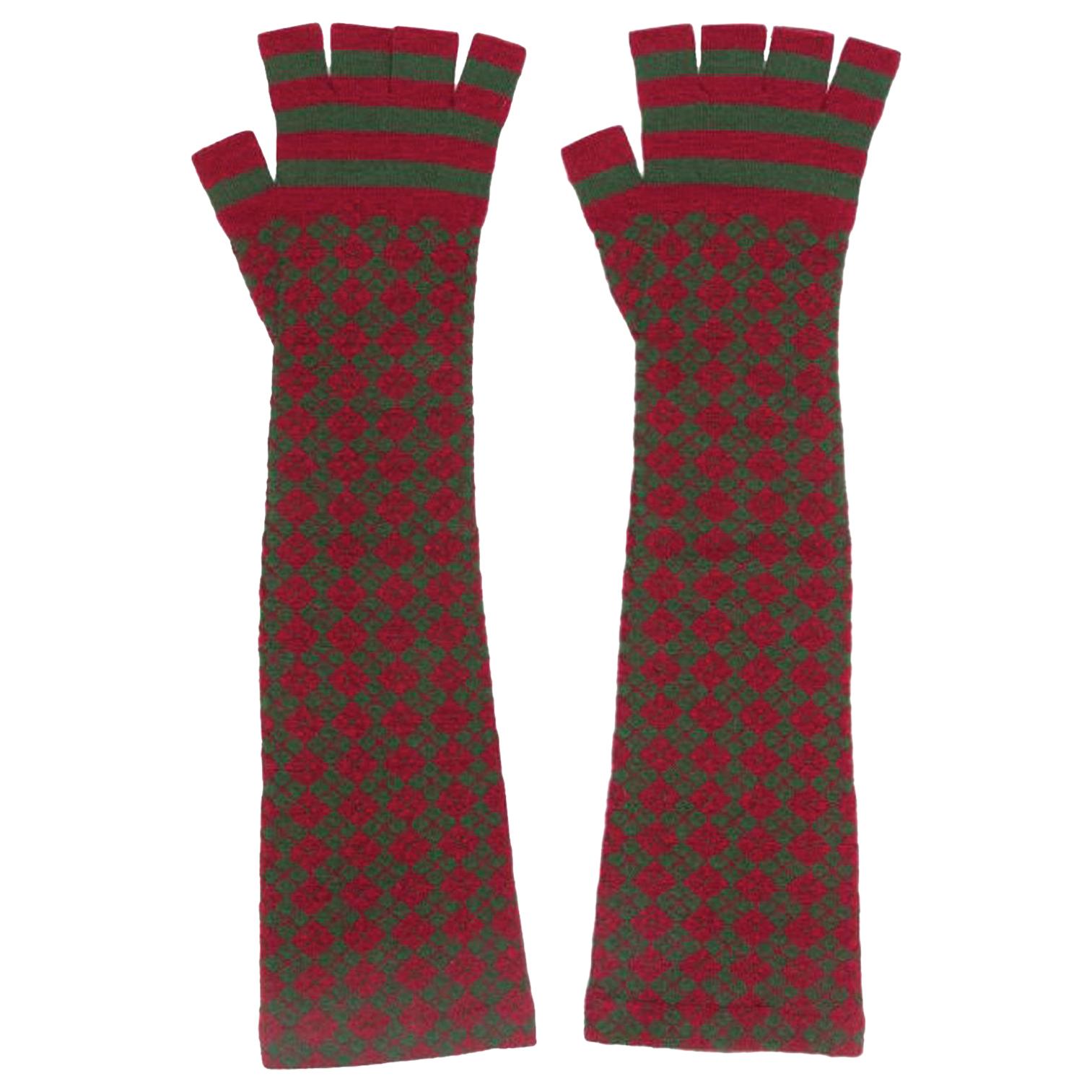 Chanel Long Knitted Fingerless Gloves