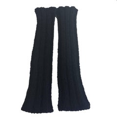 CHANEL Long Knitted Mittens in Black Cotton, Cashmere and Silk Size 2