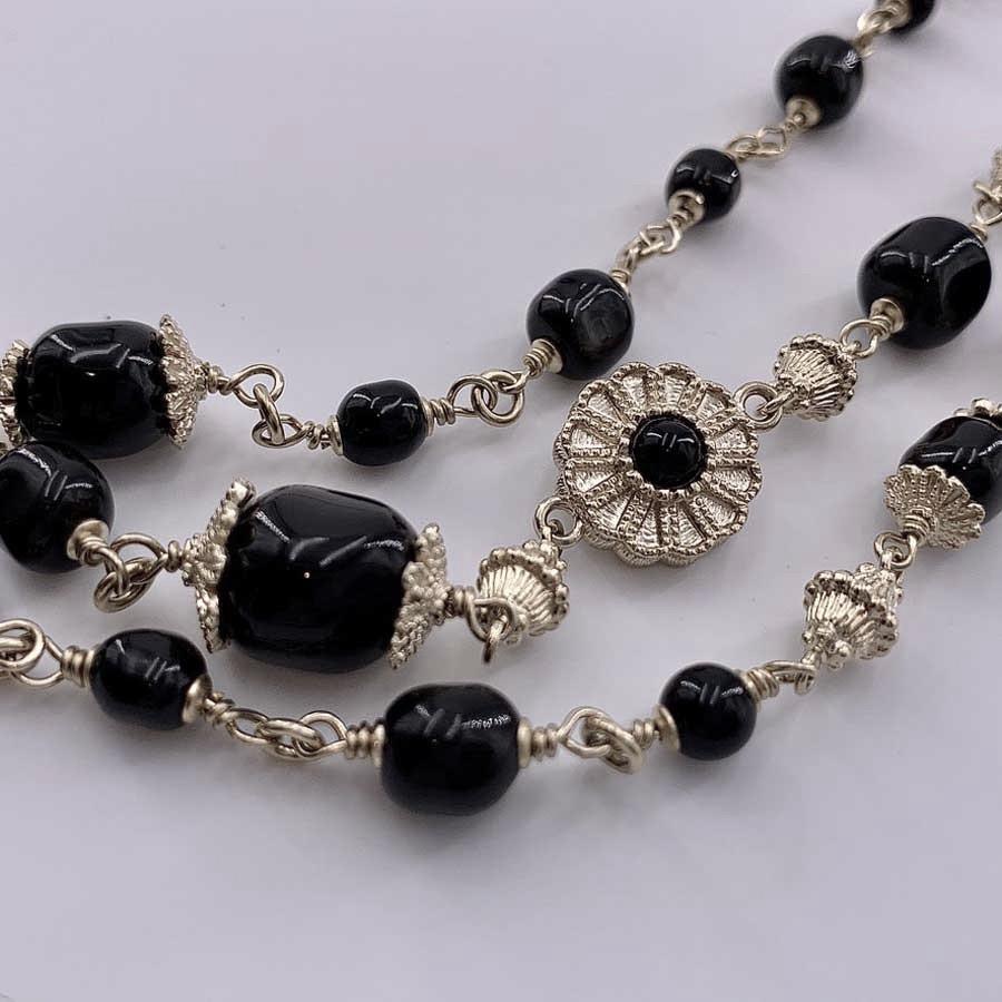 chanel black pearl necklace