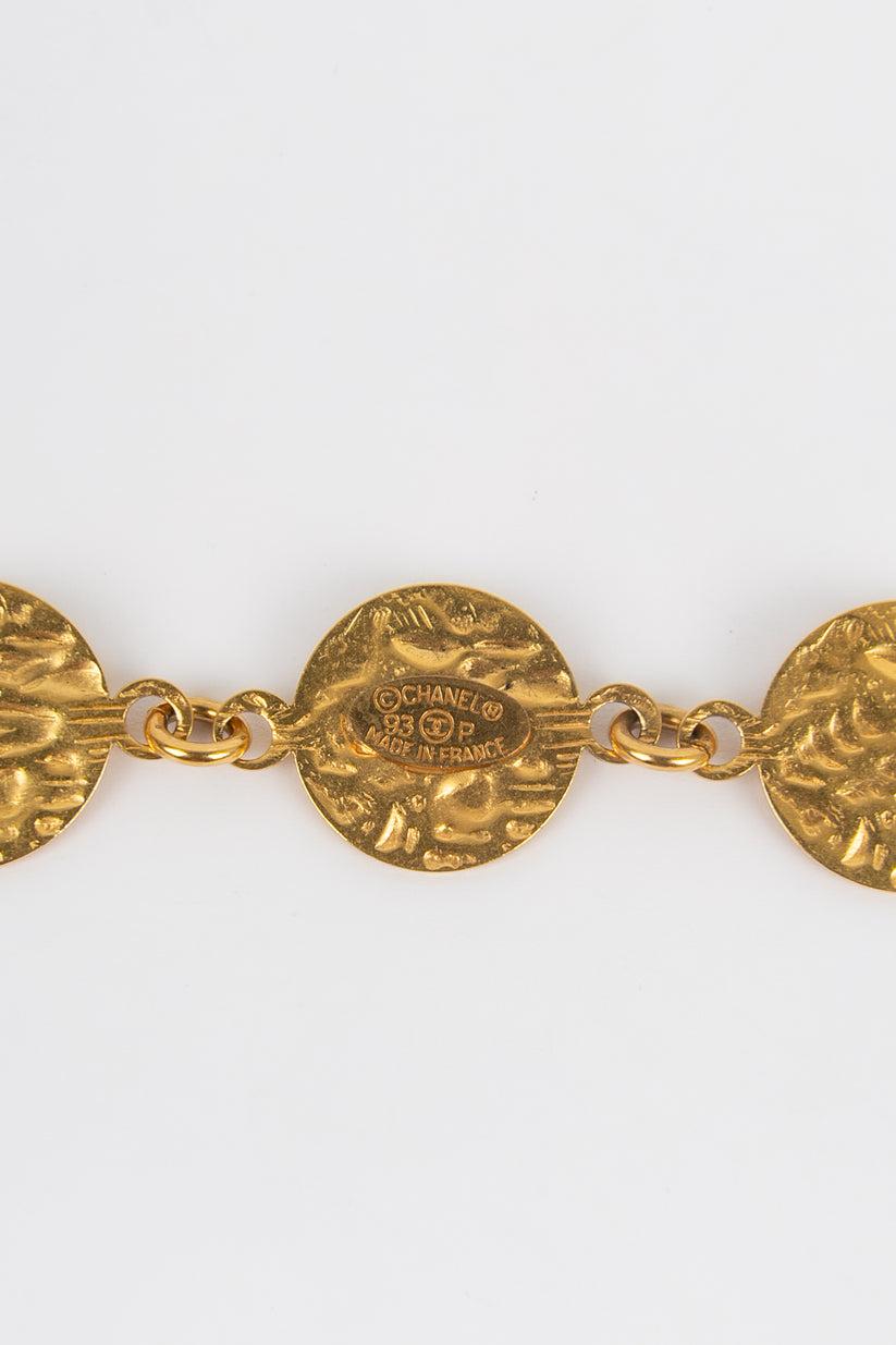 Chanel Long Necklace in Golden Metal Pastilles For Sale 2
