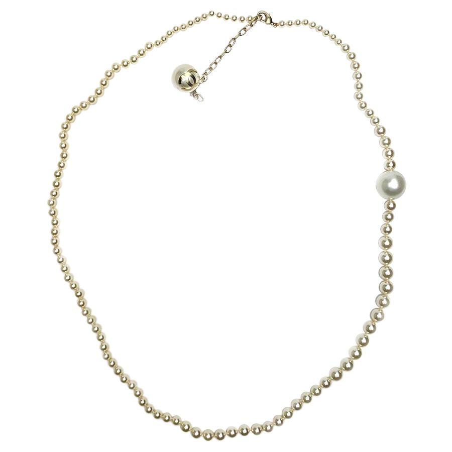 CHANEL Long Necklace With Golden CC