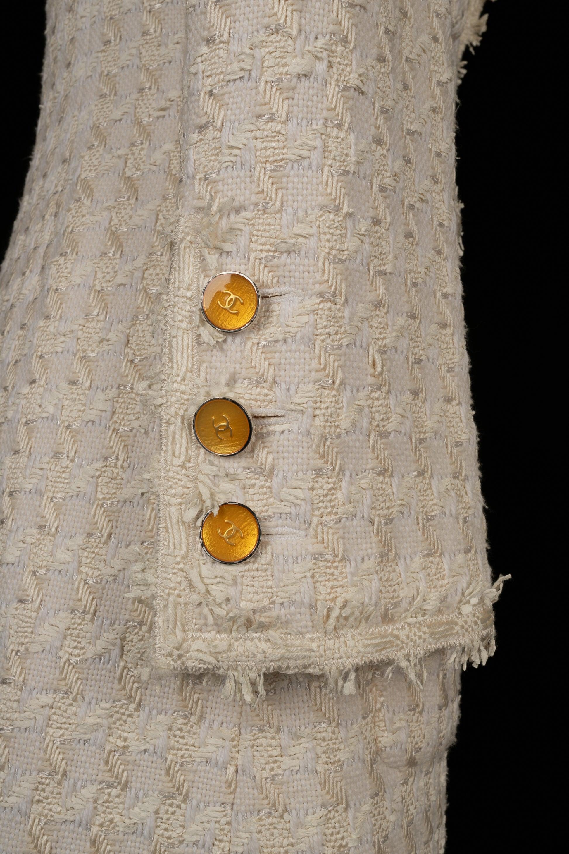 Chanel Long off-White Cotton Tweed Jacket, Spring, 2005 1