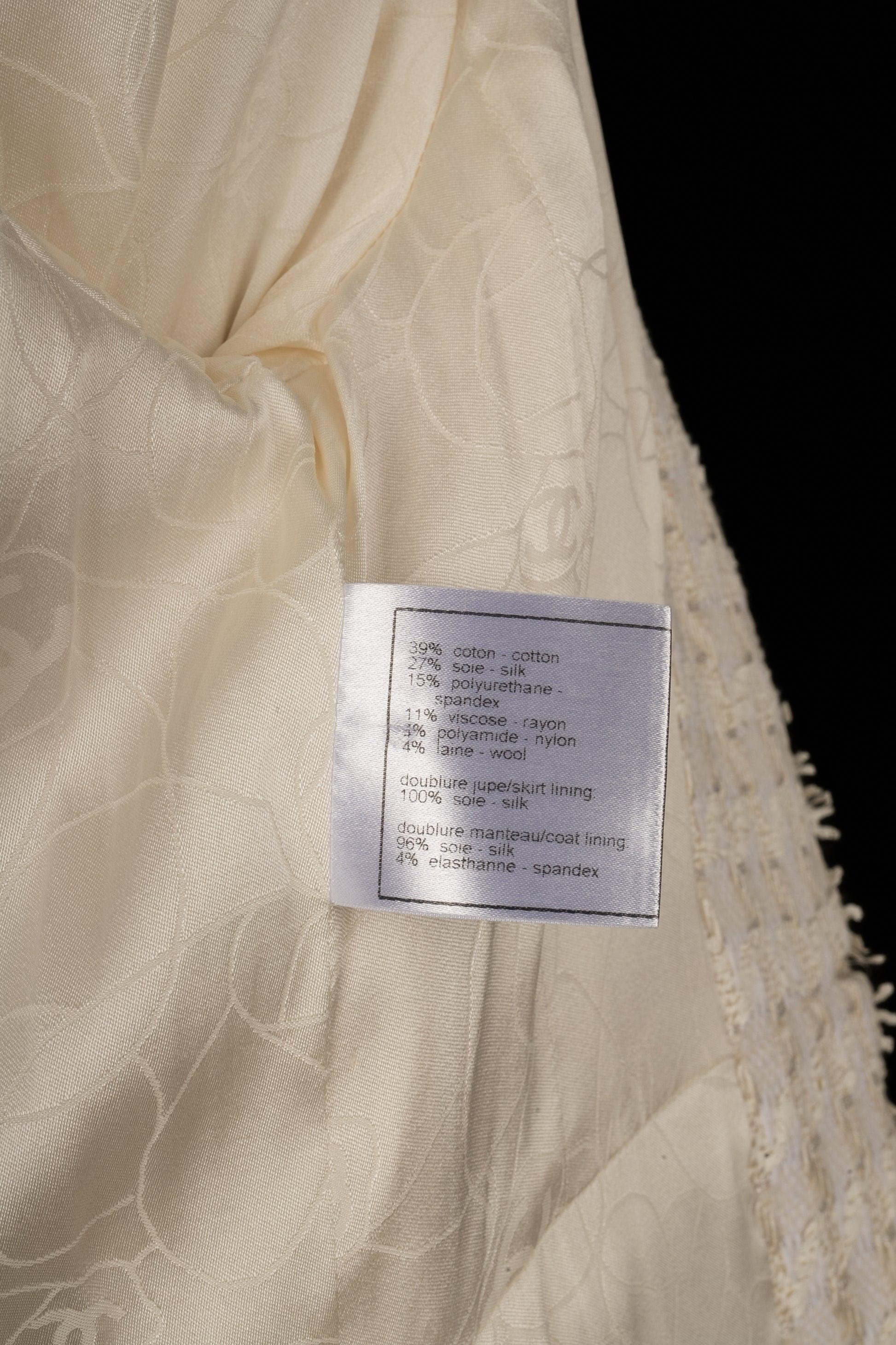 Chanel Long off-White Cotton Tweed Jacket, Spring, 2005 4