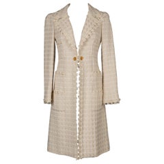 Chanel Long off-White Cotton Tweed Jacket, Spring, 2005