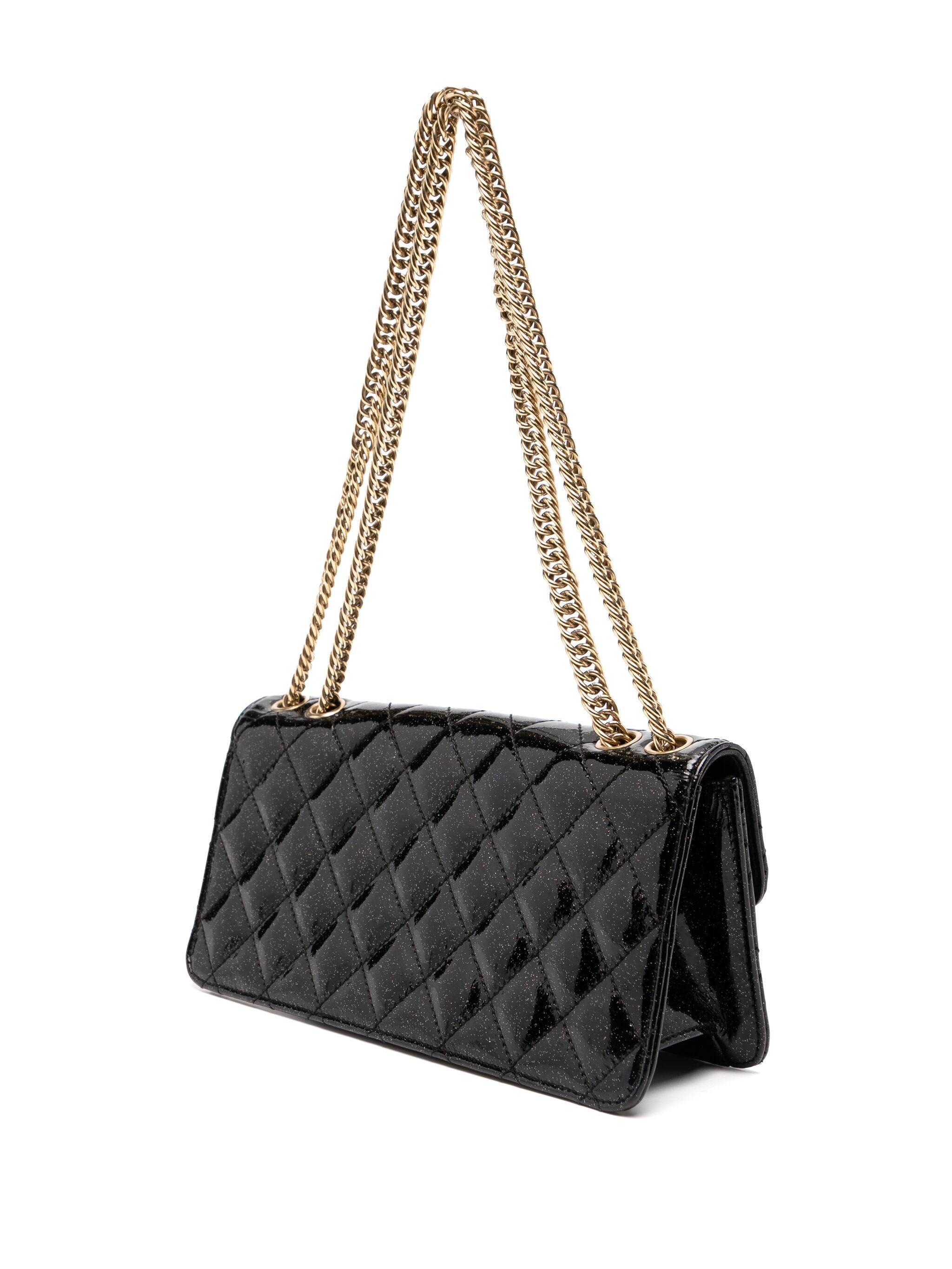 Women's Chanel Long Patent East West Leather Structured Gala Classic Flap Bag For Sale