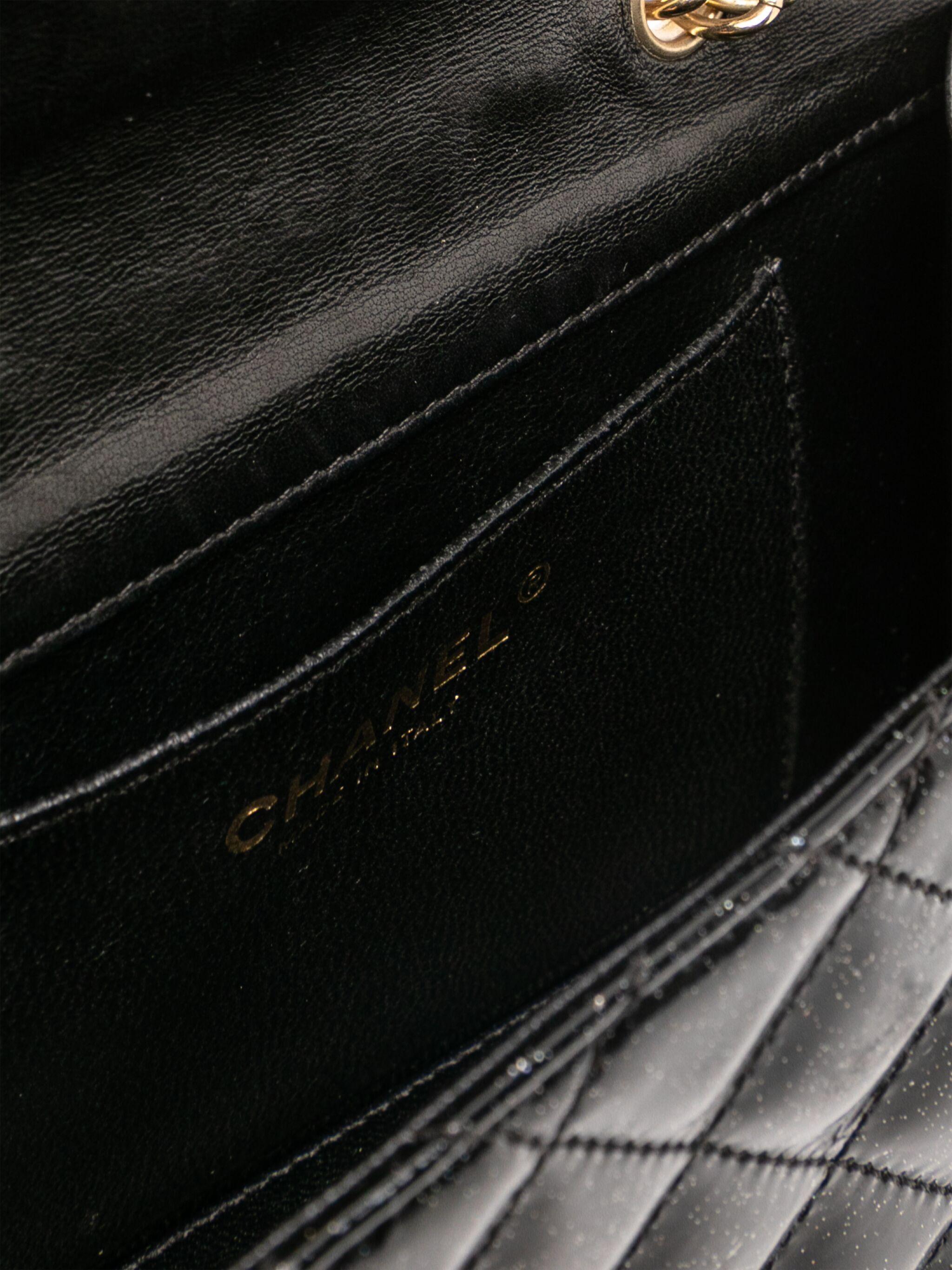 Chanel Long Patent East West Leather Structured Gala Classic Flap Bag For Sale 1