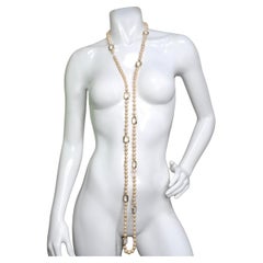 Chanel Langes Chicklet-Halsband mit Swarovski-Perlen und -Kristallen um 1980