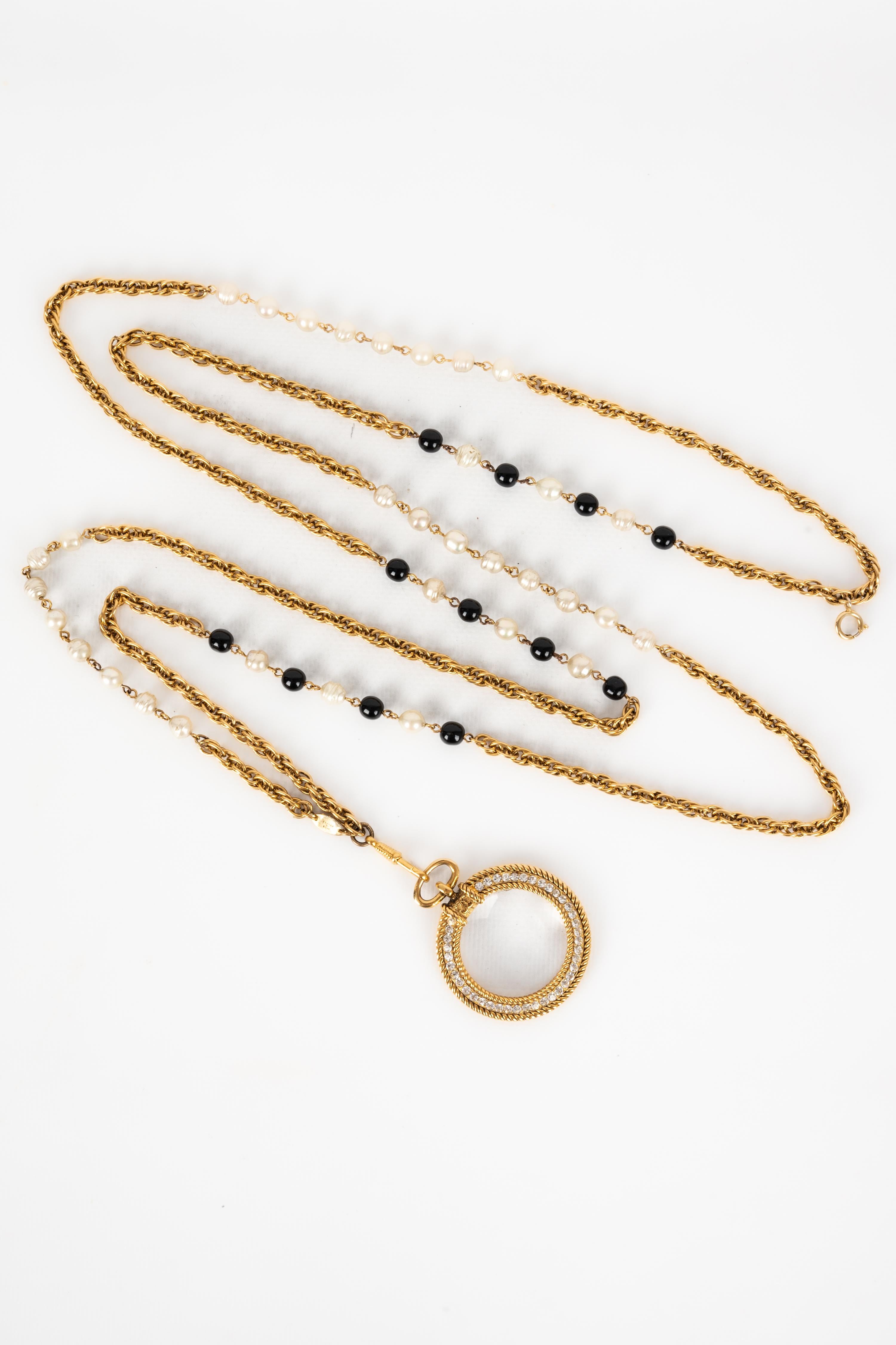 Chanel, long collier à pendentif long 1985 Bon état - En vente à SAINT-OUEN-SUR-SEINE, FR