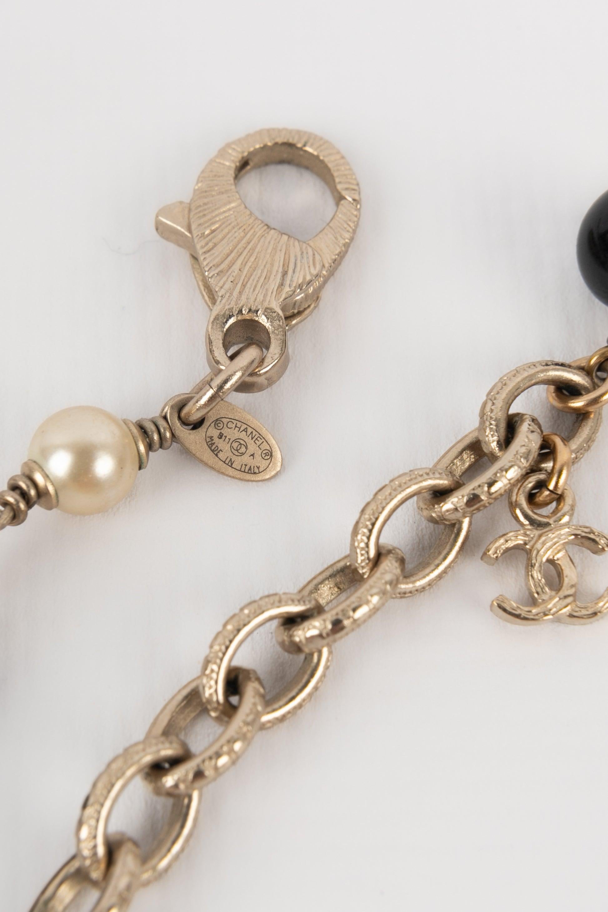 Chanel Long Silvery Metal Necklace, 2011 6