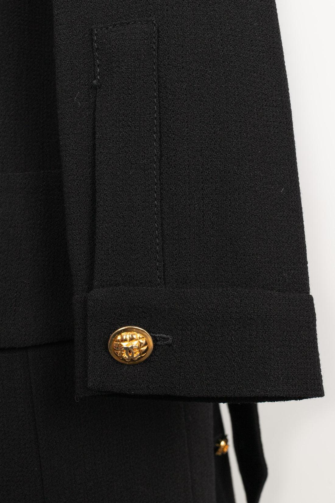 Chanel Long-Sleeved Black Dress, 1980S For Sale 4