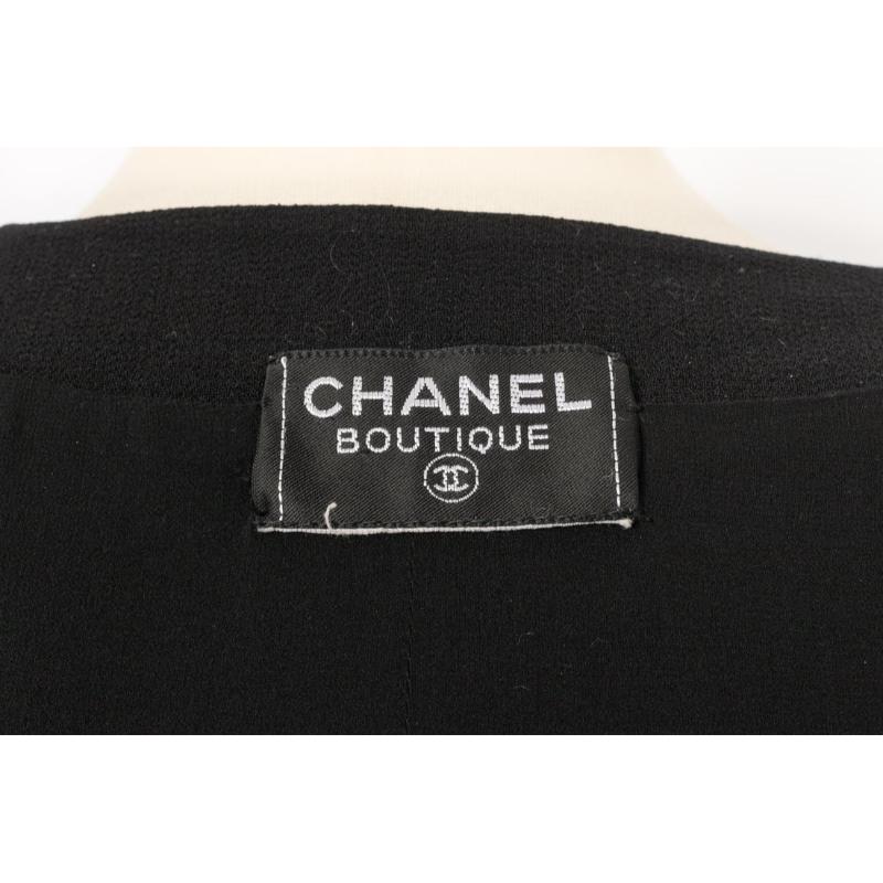 Chanel Long-Sleeved Black Dress, 1980S For Sale 5