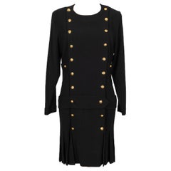 Chanel Long-Sleeved Black Dress, 1980S