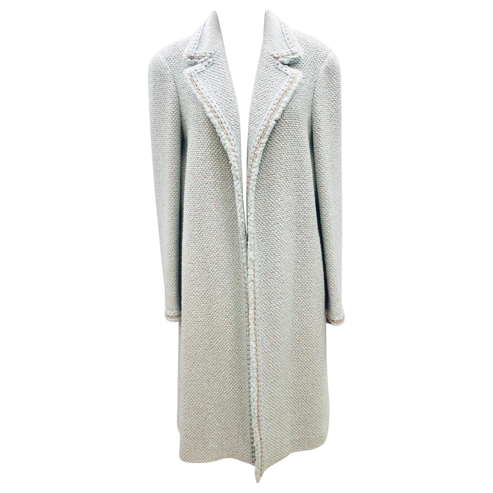 Chanel long tweed and wool Coat For Sale