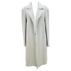 Manteau long Chanel en tweed et laine