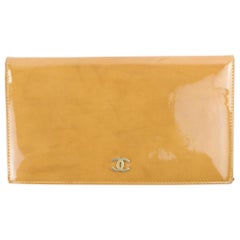 Chanel Long Wallet Cc Flap 1cj1022 Burnt Orange Enamel Clutch