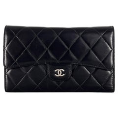 Chanel Long Wallet in Black Lambskin Leather, 2010–2011