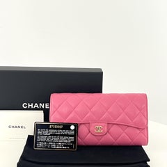 Chanel Long Wallet in Pink Caviar Leather, 2019